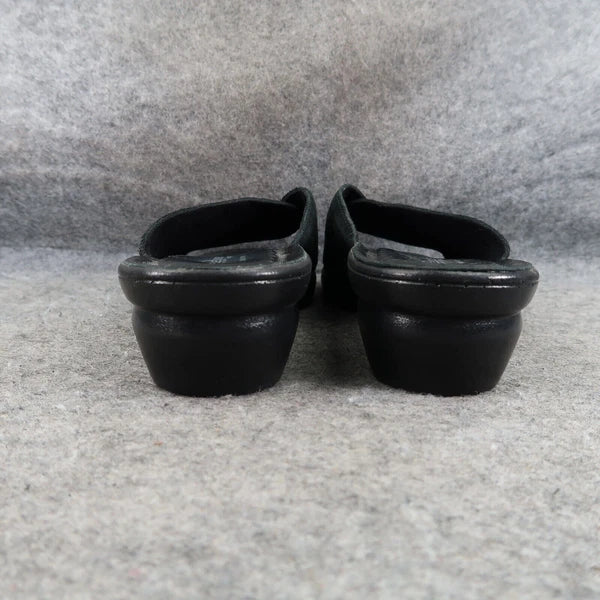 Spring Step Shoe Women 9 Sandal Flexus Wedge Slide Leather Comfort Fashion Black