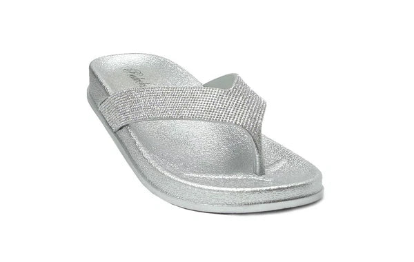 NEW Women's Fashion Glitter Thong Flip Flop Rhinestone Sandals Soft Rubber Sole