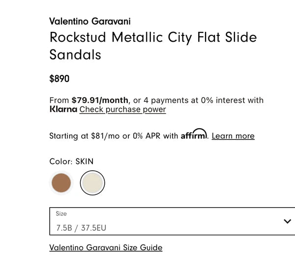 Valentino Rockstud Flat City Slide Sandals Womens 37.5 7.5 Metallic Leather Shoe