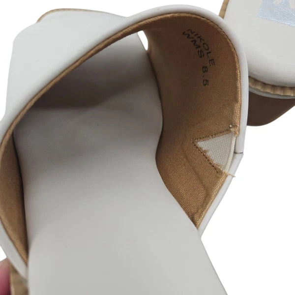 Dolce Vita Women's Nikole Platform Heel Slide Sandals White Size 8.5