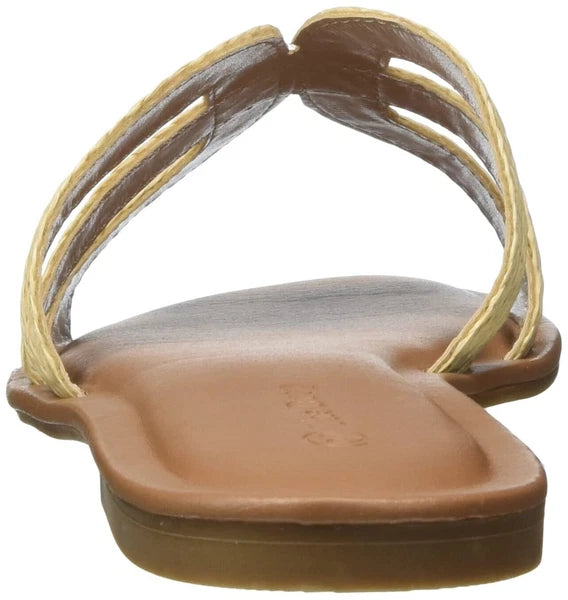 The Drop Monika Raffia Fashion Slip On Flat H-Band Slide All Seasons Sandals NIB