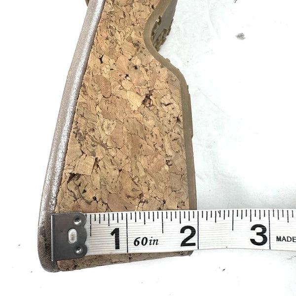 Jimmy Choo Panna Sandals 7 Cork Heel Womens Slip On Shoes Made In Spain