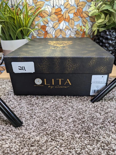 NEW - LITA by Ciara Solid Square Toe Black Leather Women's Size 40