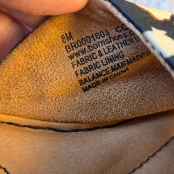 Born Women's Floral Fabric Leather Slides Sandals Comfort Casual Shoes Sz 8M NEW