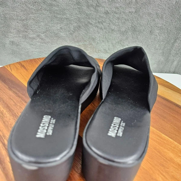 Mossimo Platform Slides 8 Black Fabric Stretch Flatform 90s Retro Stylish Trendy
