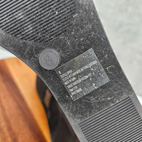 Mossimo Platform Slides 8 Black Fabric Stretch Flatform 90s Retro Stylish Trendy