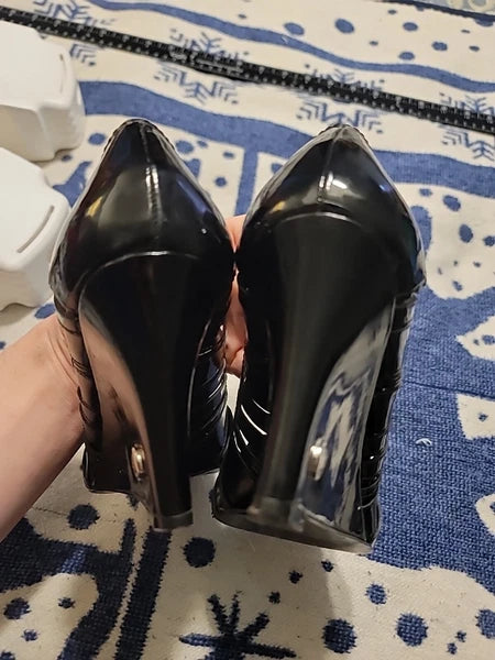 Bcbg Paris PL-Careen Black Wedge Loafer Style Sandals Size 9B