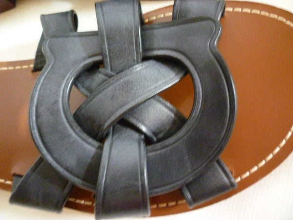 Coach Issa Black Leather Slides Sandal Shoes Women's UK 6 RRP £195 New US 8