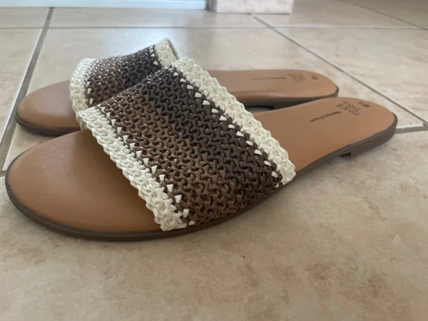 Time and Tru Memory Foam Core Slide Boho Style Sandal size 8.5 for woman