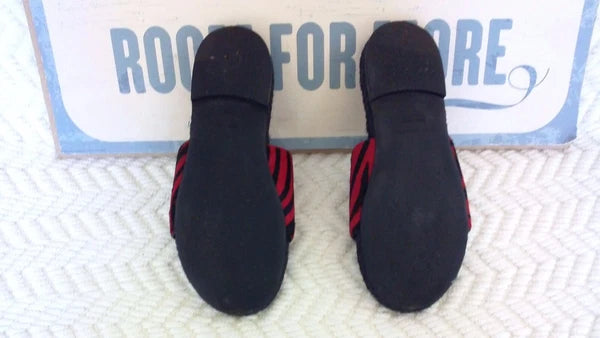 Haider Ackermann Black Red Pony Style Calfskin Slide Sandals Size 6 36 - NICE