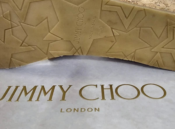 JIMMY CHOO Samara Brown Leather Cork Wedge Slide Sandals 40.5 / 10.5 US