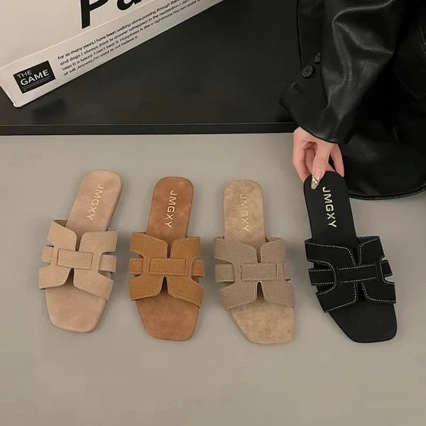 Summer New Flat Bottom Non-slip Outdoor Open Toe Beach Sexy Fashion Slides Shoes