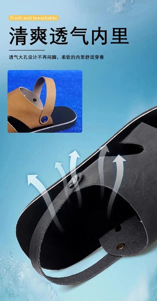 Roman Style Mens Open Toe Slingback Buckle Flats Summer Slipper Sandals Beach Sz