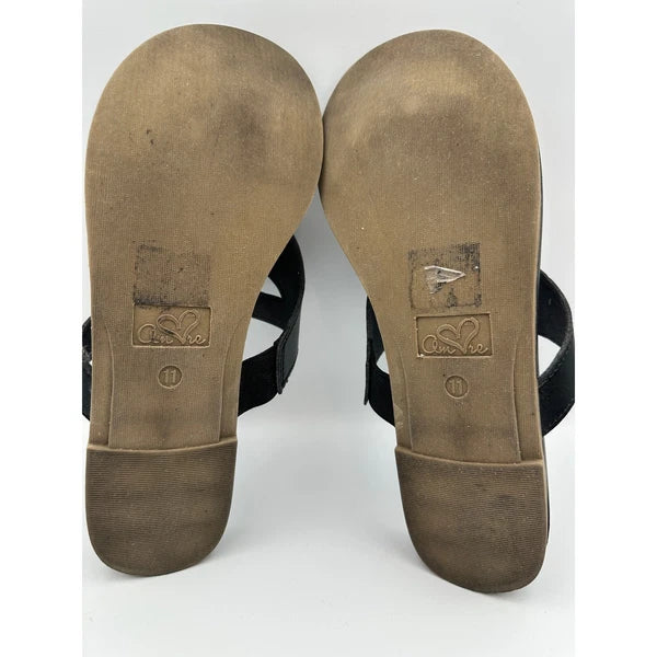 Mia Amore Mayte Keyhole Black Thong Sandals Women's Comfort Casual Slides