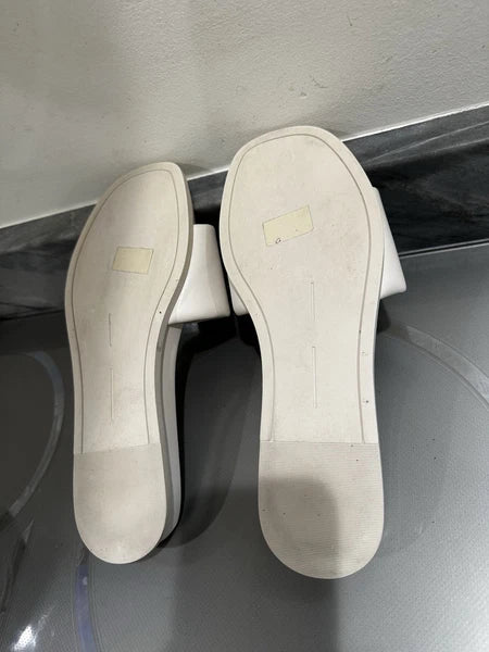 Dolce Vita Women US Sz 9 Sandal Slides Fashion Ivory Slip On Bandage Strap Flats