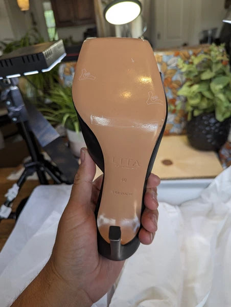 NEW - LITA by Ciara Solid Square Toe Black Leather Women's Size 40