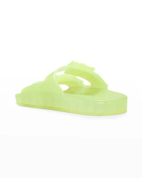 New Balenciaga Women's Mallorca Transparent Dual-Buckle Slide Sandal US 8/Eur 38
