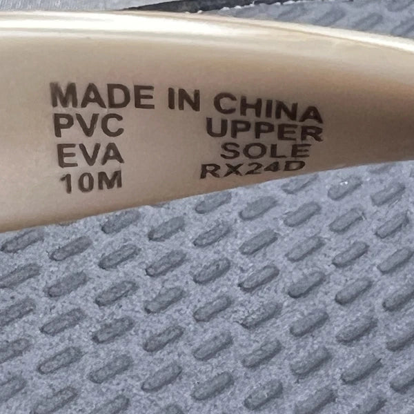 Michael Kors Logo Flip Flops Womens 10 Fashion Sandals Black/Gold RX24D MK Shoes