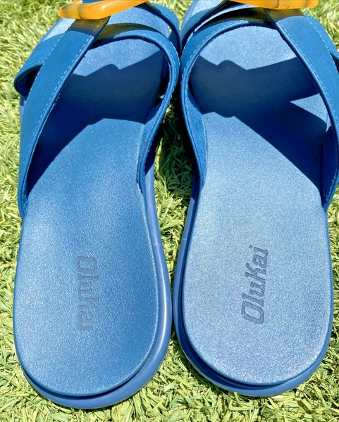 Olukai LA'I Slide Sandals Women’s Size 9 Blue Comfort Style 20511-7575