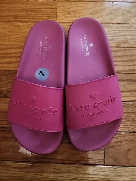 Kate Spade New York Sunny Logo Pink Slip-On Slide Sandal Women’s Sz 7/EUC