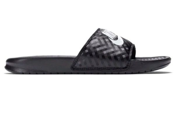 Nike Benassi Jdi Black White 343881-011 Women's # 10 Slide Sandals Gloss Fashion