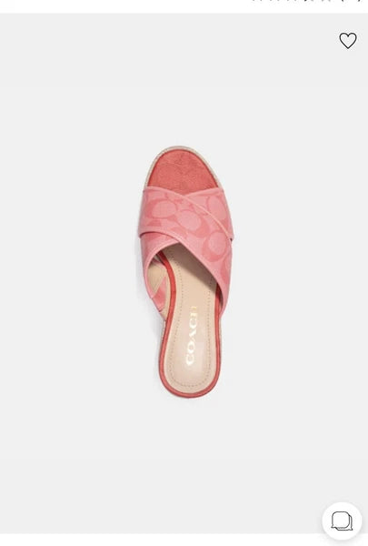 COACH ESPADRILLE SLIDE-ON SANDALS SLOAN IN PINK LEMONADE SIZES 10