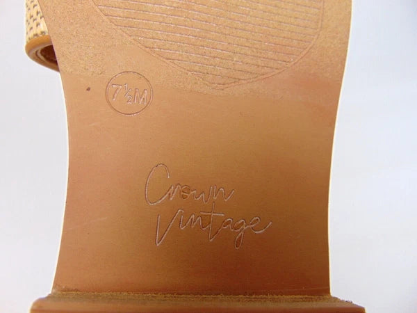 NEW! Crown Vintage Selmira Slide Casual Fashion Sandals Size 7.5 Natural/Toasted