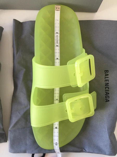 New Balenciaga Women's Mallorca Transparent Dual-Buckle Slide Sandal US 8/Eur 38