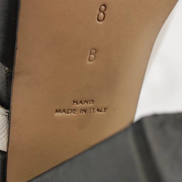 Walter Steiger Italy Women's Sandal Size 8 Block Heel Mule Slide Black White