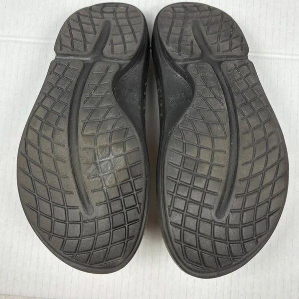 OOFOS Recovery Slides Luxe Sandals Women’s 5 Blue Iridescent Snake Comfortable