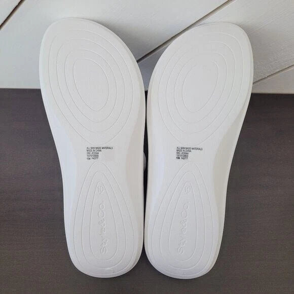 NEW Style & Co Women's 10M White Jessaa Slide Sandals With Adjustable Straps