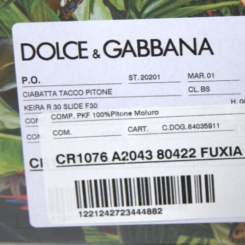 DOLCE & GABBANA Shoes Pink Python Leather Kitten Heels Slides EU36/US5.5 1200usd