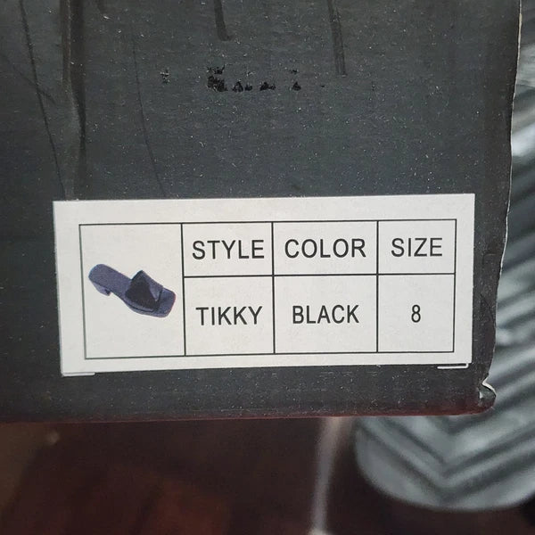 Nicole Miller New York Sandals Womens 8 Black Tikky Style Platform With Heel