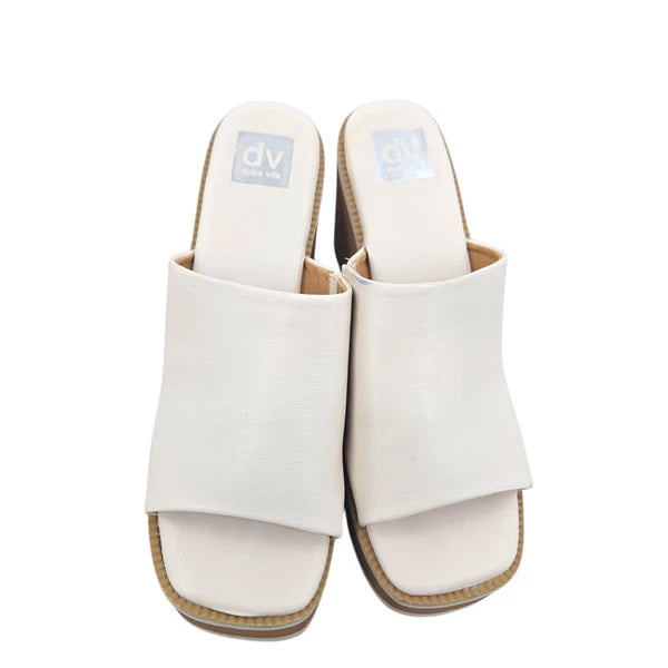 Dolce Vita Women's Nikole Platform Heel Slide Sandals White Size 8.5