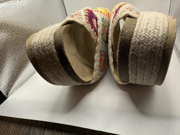 DIRTY LAUNDRY Crochet Knit Sandal Criss Cross Slide Platform Espadrille Women 10