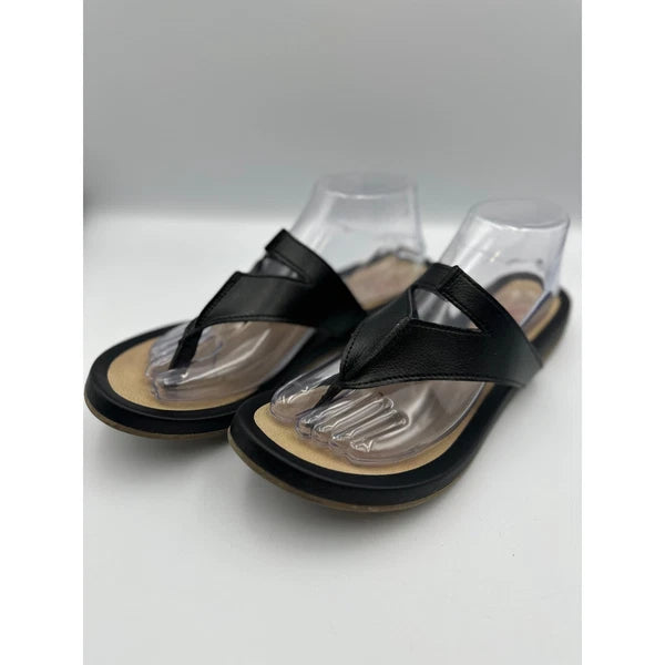 Mia Amore Mayte Keyhole Black Thong Sandals Women's Comfort Casual Slides