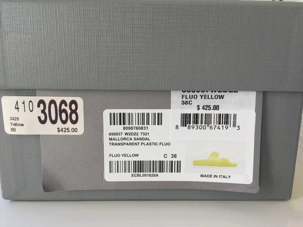 New Balenciaga Women's Mallorca Transparent Dual-Buckle Slide Sandal US 8/Eur 38