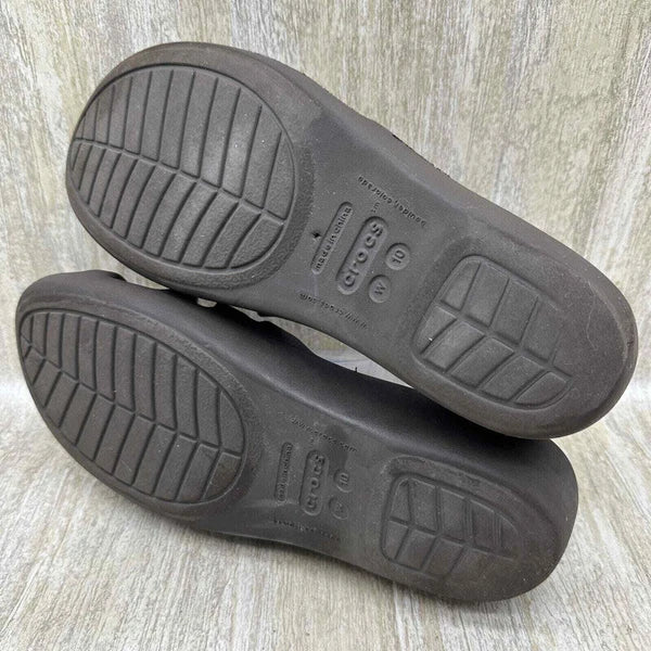 Crocs Rhonda Slides Wedge Strappy Slip On Sandals Brown Style 14706 Womens 10