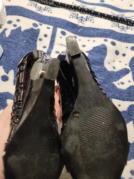 Bcbg Paris PL-Careen Black Wedge Loafer Style Sandals Size 9B