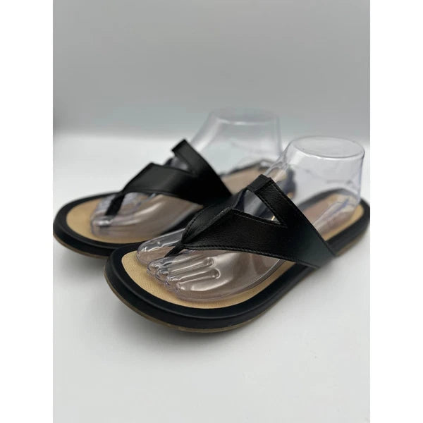 Mia Amore Mayte Keyhole Black Thong Sandals Women's Comfort Casual Slides