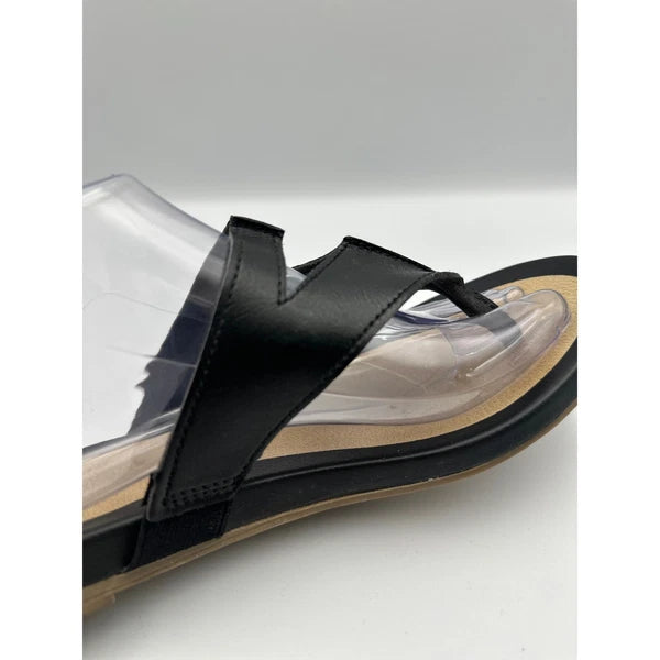 Mia Amore Mayte Keyhole Black Thong Sandals Women's Comfort Casual Slides