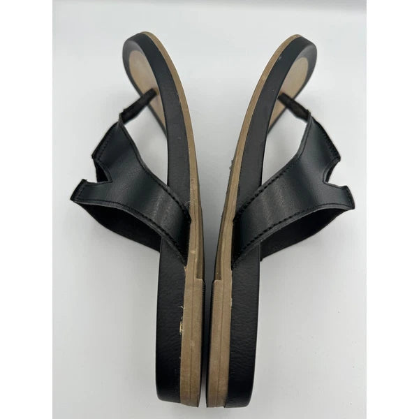 Mia Amore Mayte Keyhole Black Thong Sandals Women's Comfort Casual Slides