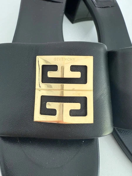 Givenchy Black 4G Block Heel Slide Sandals 9.5