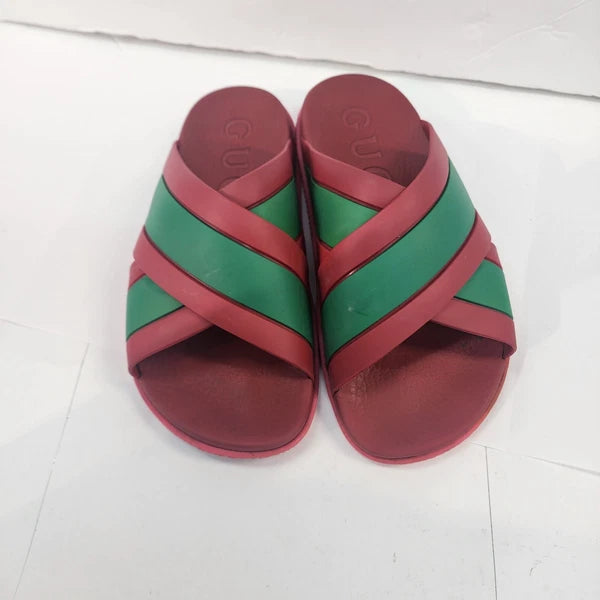 Gucci Womens Rubber Web Striped Sandals Slides size 36 #Q#