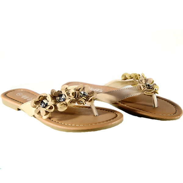 New Womens Flip Flops Cute Style Thongs Flower Flats  Sandals #90