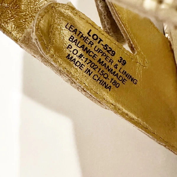 Alegria LOTI Gold Dazzler Sandals Wedge Slides Open Toe Size 39 Shoes