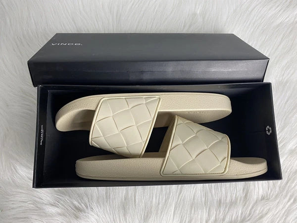 Vince Women's Sz 13 Watley Ivory Slip On Slide Sandals Shoes New