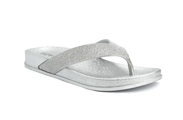 NEW Women's Fashion Glitter Thong Flip Flop Rhinestone Sandals Soft Rubber Sole