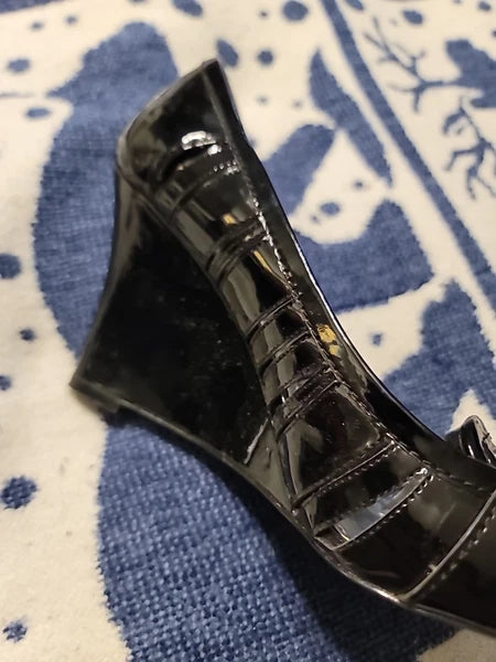 Bcbg Paris PL-Careen Black Wedge Loafer Style Sandals Size 9B