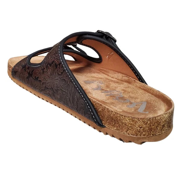 Very G Womens Berry 4 Fashion Slide Sandal, Black Chocolate